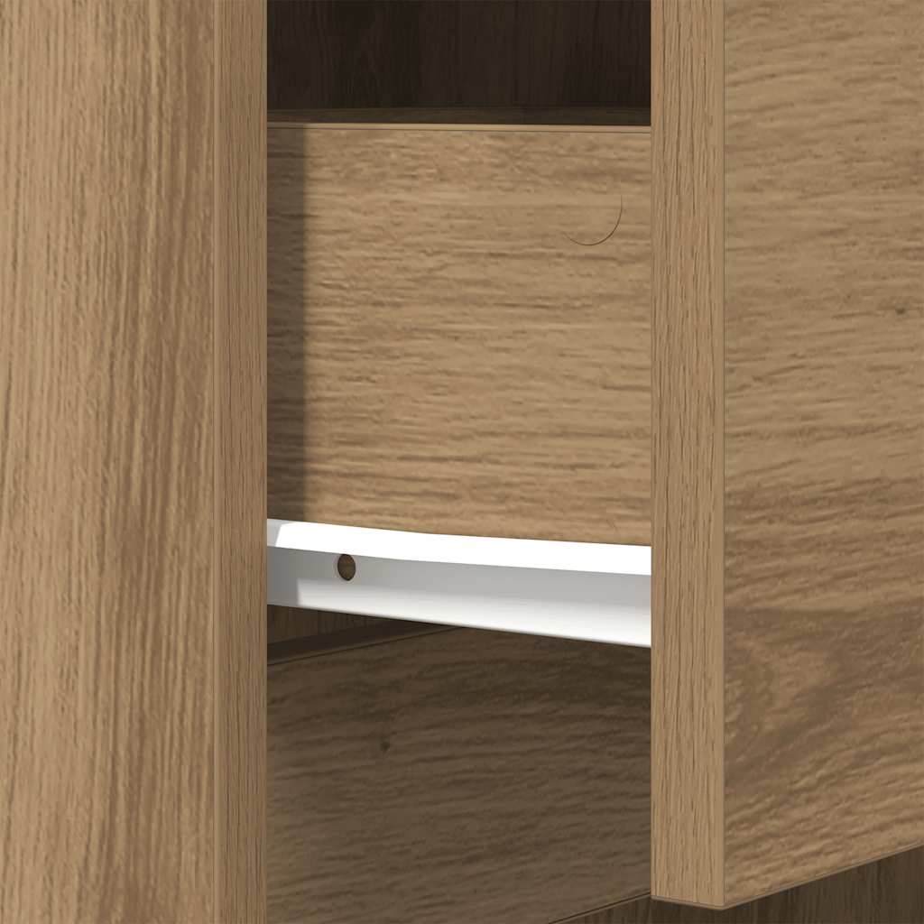 vidaXL Nachttisch Artisan-Eiche 39x35x125 cm Holzwerkstoff