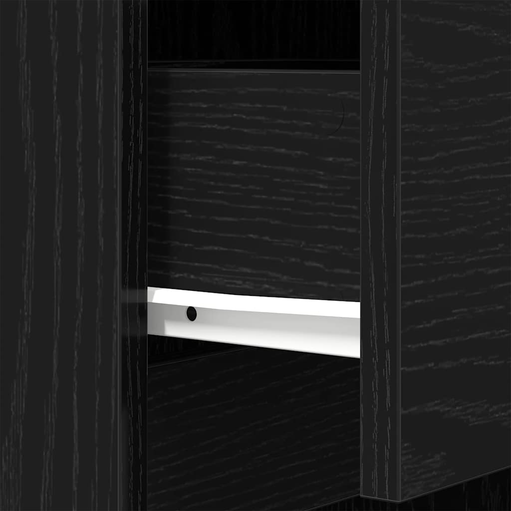 vidaXL Nachttisch Schwarz 39x35x65 cm Holzwerkstoff