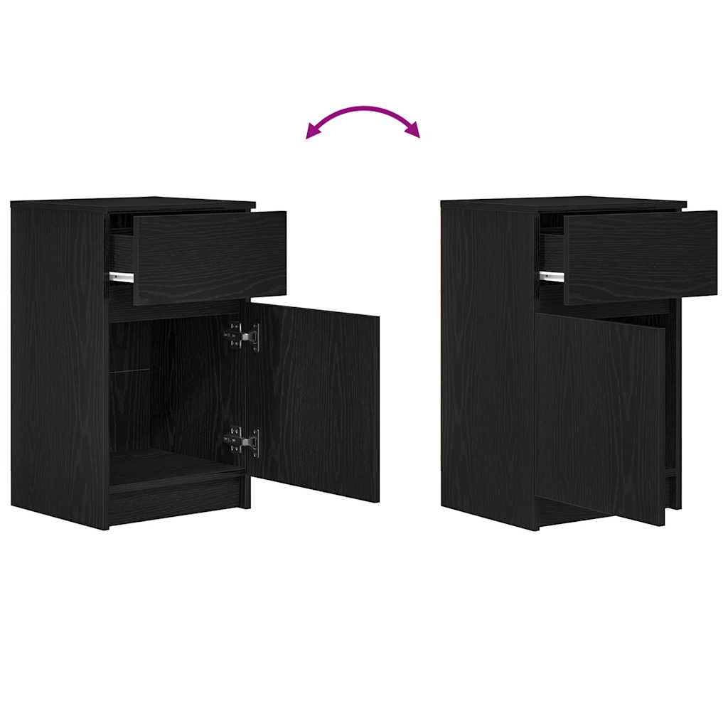 vidaXL Nachttisch Schwarz 39x35x65 cm Holzwerkstoff