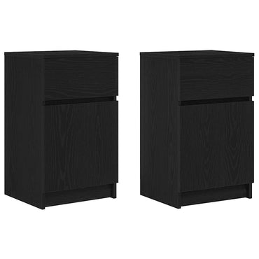vidaXL Nachttische 2 Stk. Schwarz 39x35x65 cm Holzwerkstoff