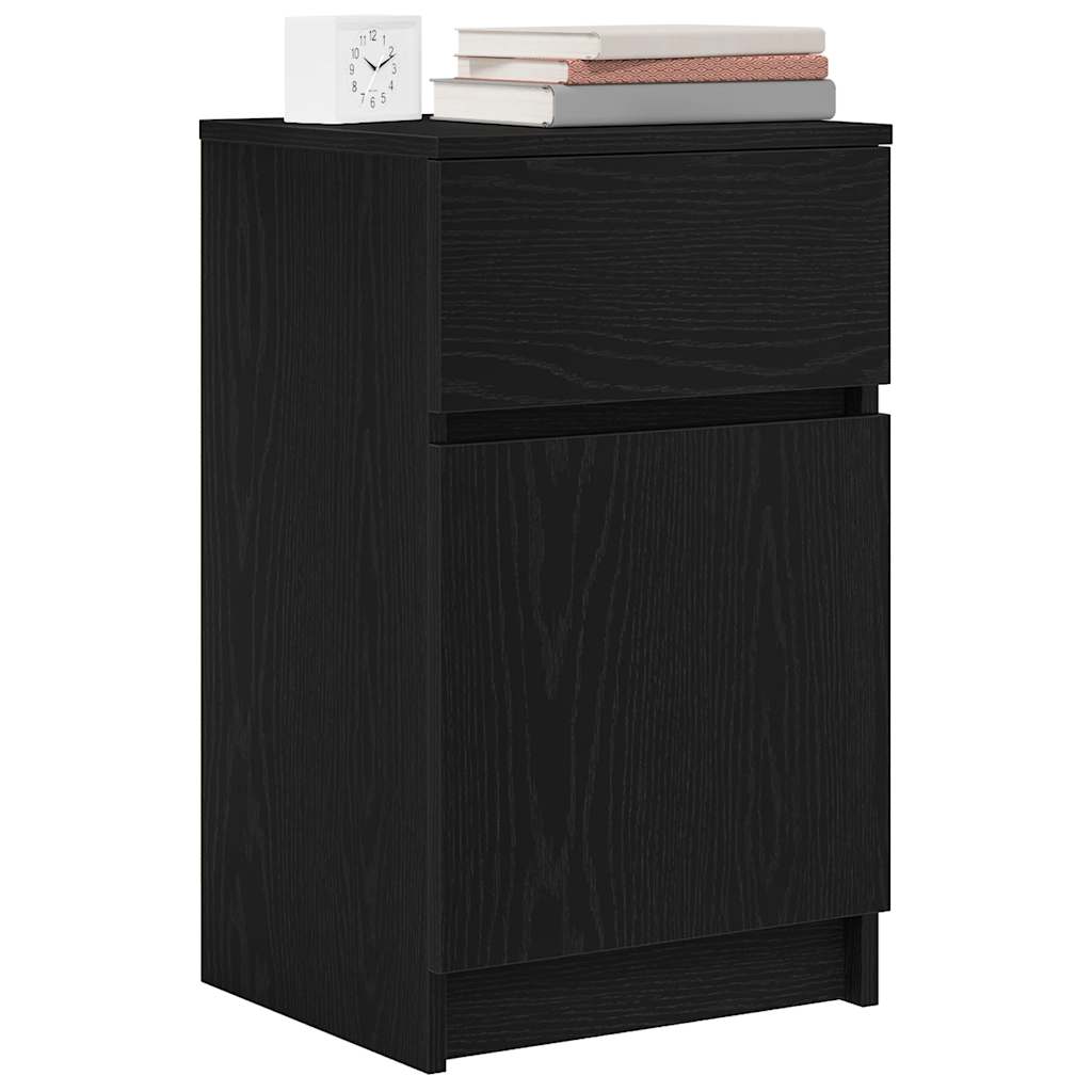 vidaXL Nachttische 2 Stk. Schwarz 39x35x65 cm Holzwerkstoff