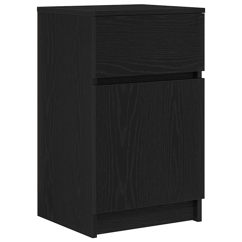 vidaXL Nachttische 2 Stk. Schwarz 39x35x65 cm Holzwerkstoff