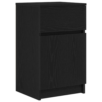 vidaXL Nachttische 2 Stk. Schwarz 39x35x65 cm Holzwerkstoff