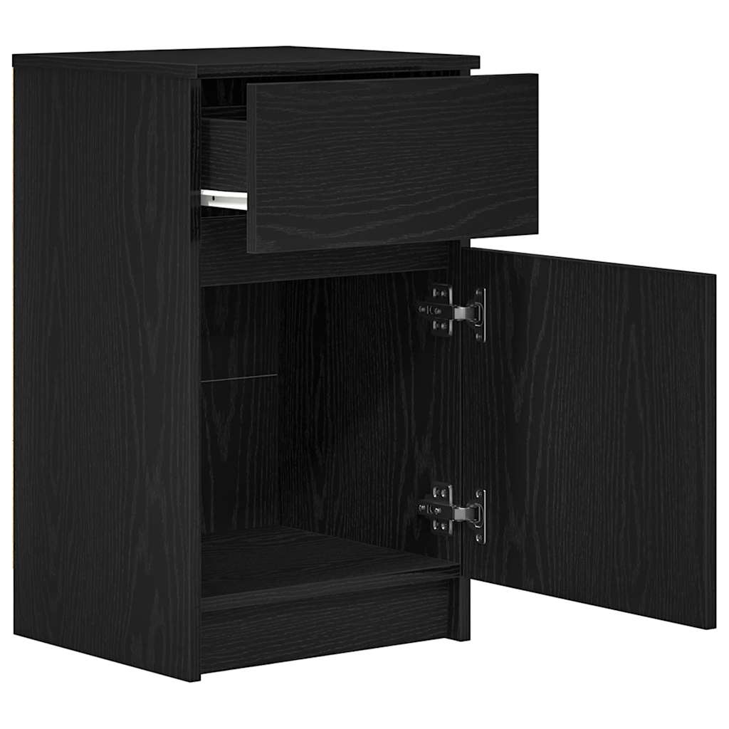 vidaXL Nachttische 2 Stk. Schwarz 39x35x65 cm Holzwerkstoff