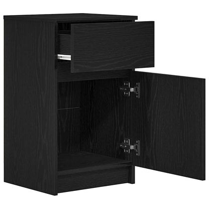 vidaXL Nachttische 2 Stk. Schwarz 39x35x65 cm Holzwerkstoff