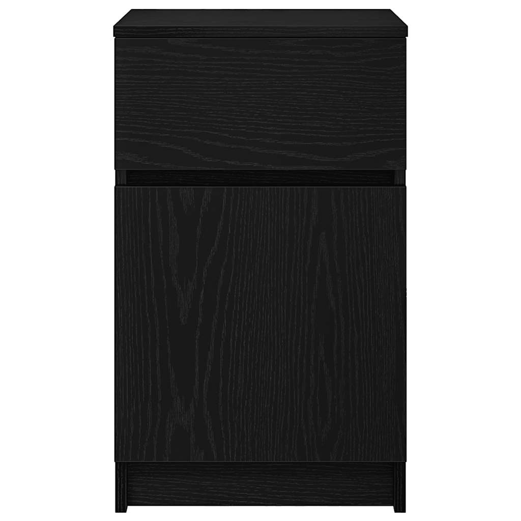 vidaXL Nachttische 2 Stk. Schwarz 39x35x65 cm Holzwerkstoff