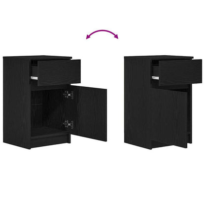 vidaXL Nachttische 2 Stk. Schwarz 39x35x65 cm Holzwerkstoff