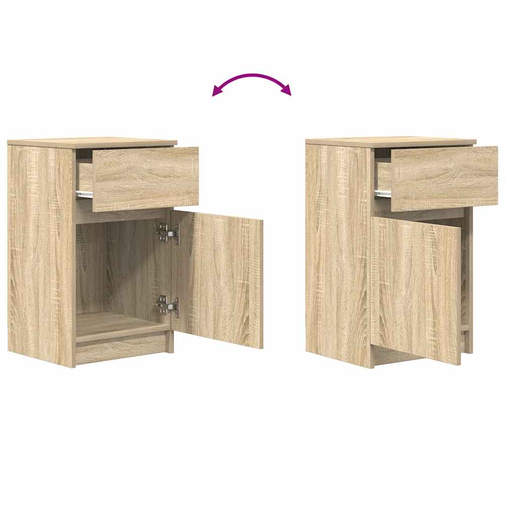 vidaXL Nachttische 2 Stk. Sonoma-Eiche 39x35x65 cm Holzwerkstoff