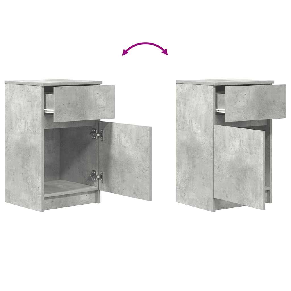 vidaXL Nachttisch Betongrau 39x35x65 cm Holzwerkstoff