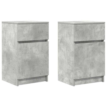 vidaXL Nachttische 2 Stk. Betongrau 39x35x65 cm Holzwerkstoff