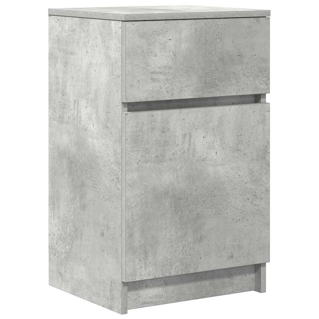 vidaXL Tables de chevet 2 pcs Gris béton 39x35x65 cm Bois d'ingénierie