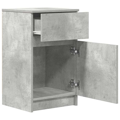 vidaXL Tables de chevet 2 pcs Gris béton 39x35x65 cm Bois d'ingénierie