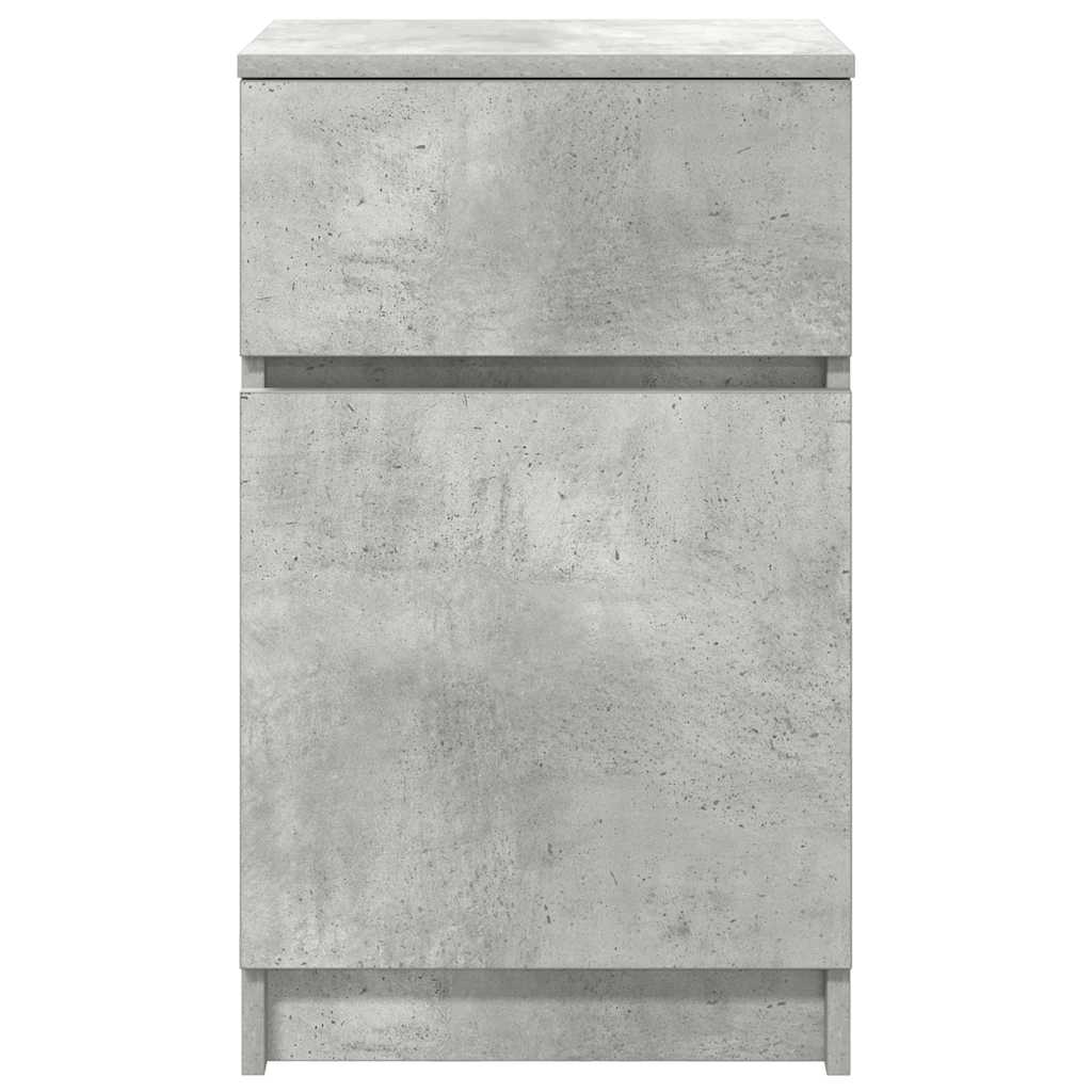 vidaXL Tables de chevet 2 pcs Gris béton 39x35x65 cm Bois d'ingénierie