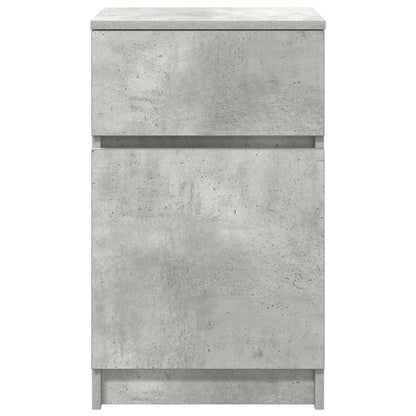 vidaXL Tables de chevet 2 pcs Gris béton 39x35x65 cm Bois d'ingénierie