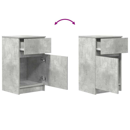 vidaXL Tables de chevet 2 pcs Gris béton 39x35x65 cm Bois d'ingénierie
