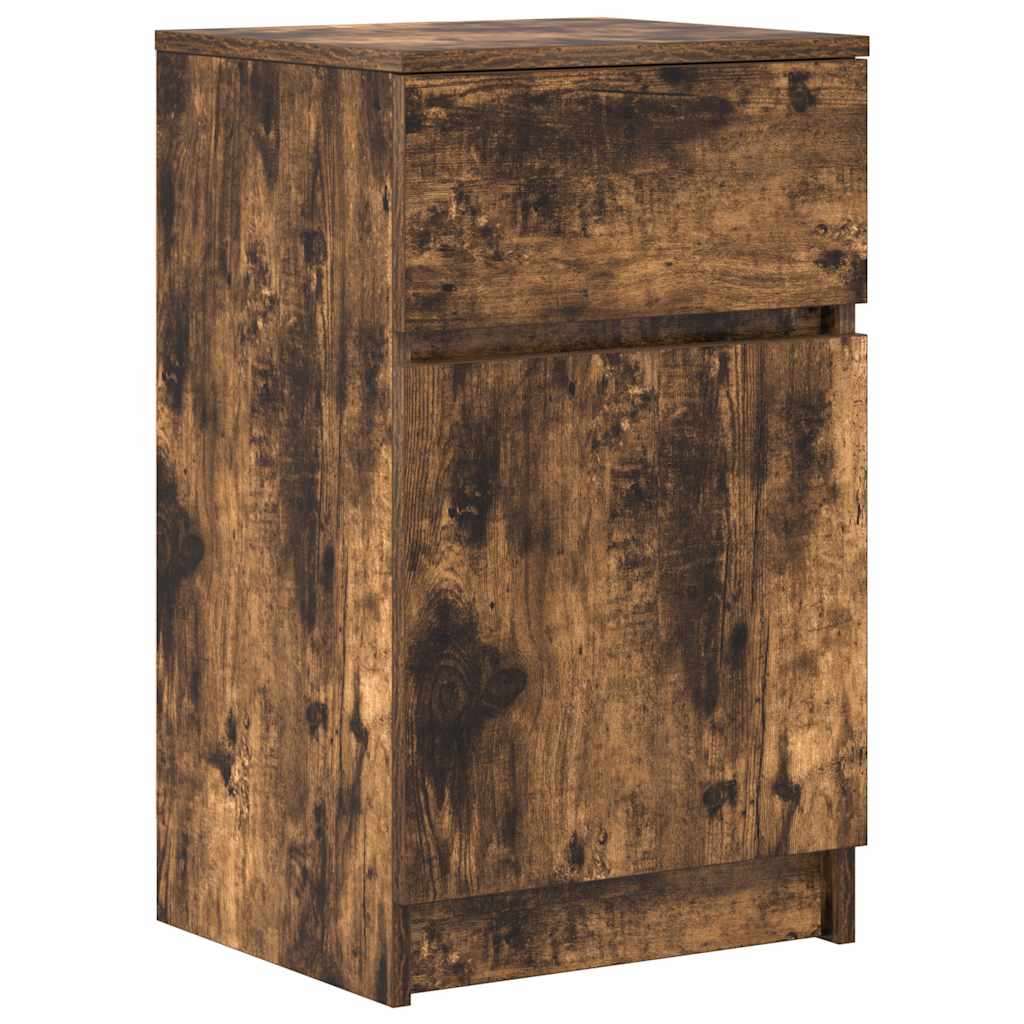vidaXL Nachttisch Räuchereiche 39x35x65 cm Holzwerkstoff