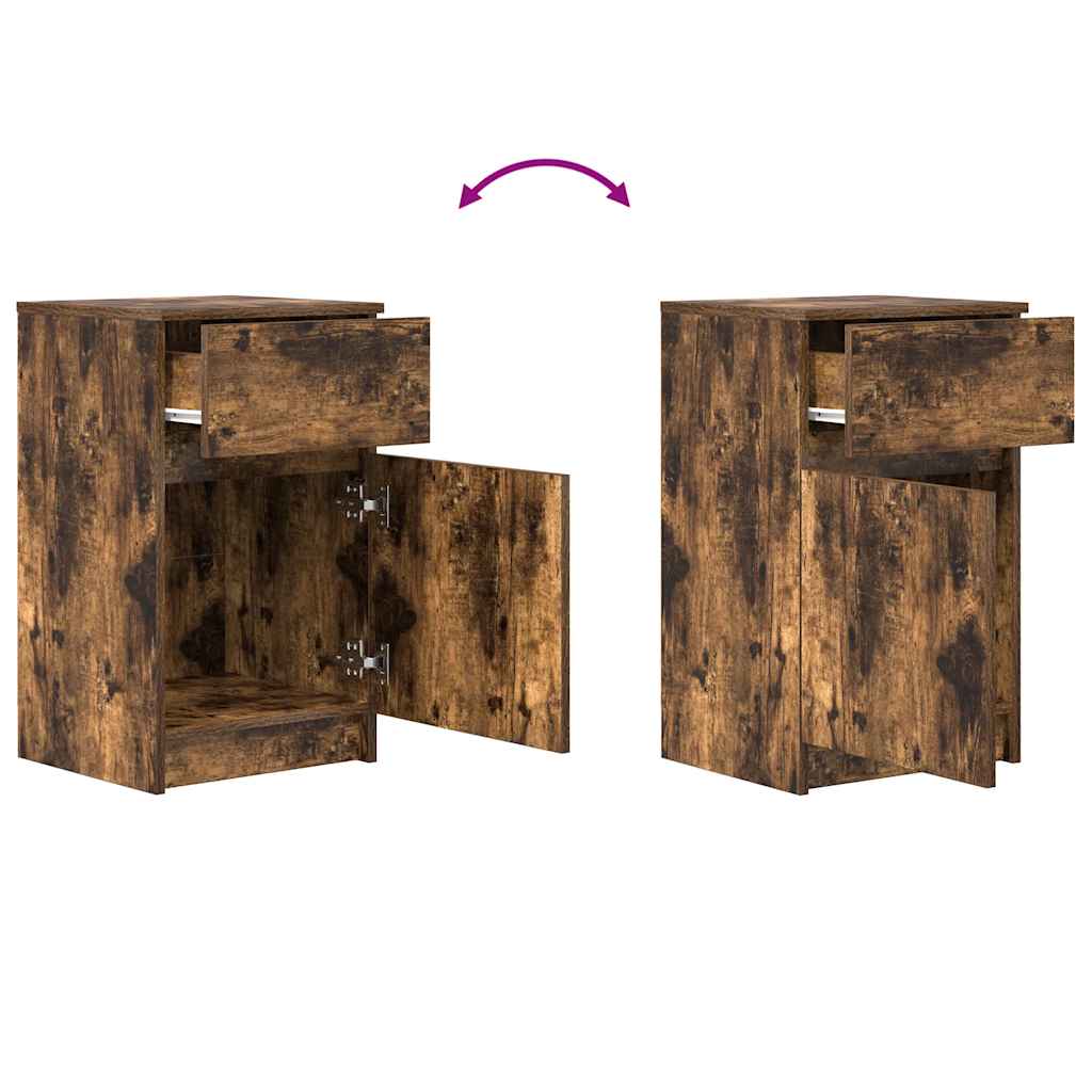 vidaXL Nachttisch Räuchereiche 39x35x65 cm Holzwerkstoff