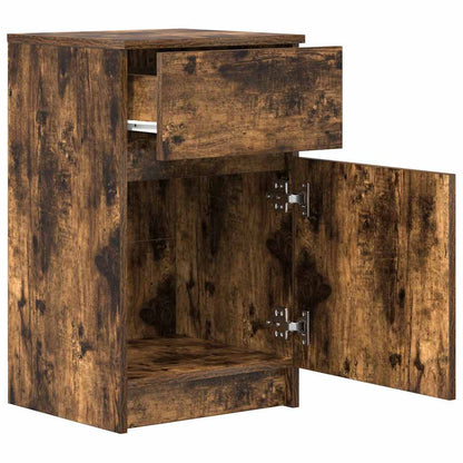 vidaXL Nachttische 2 Stk. Räuchereiche 39x35x65 cm Holzwerkstoff
