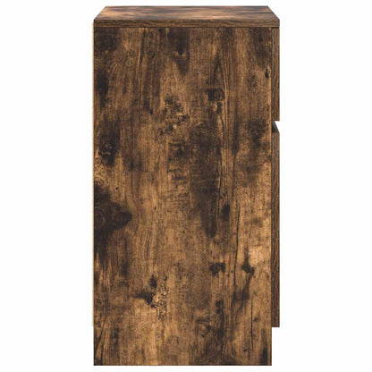 vidaXL Nachttische 2 Stk. Räuchereiche 39x35x65 cm Holzwerkstoff