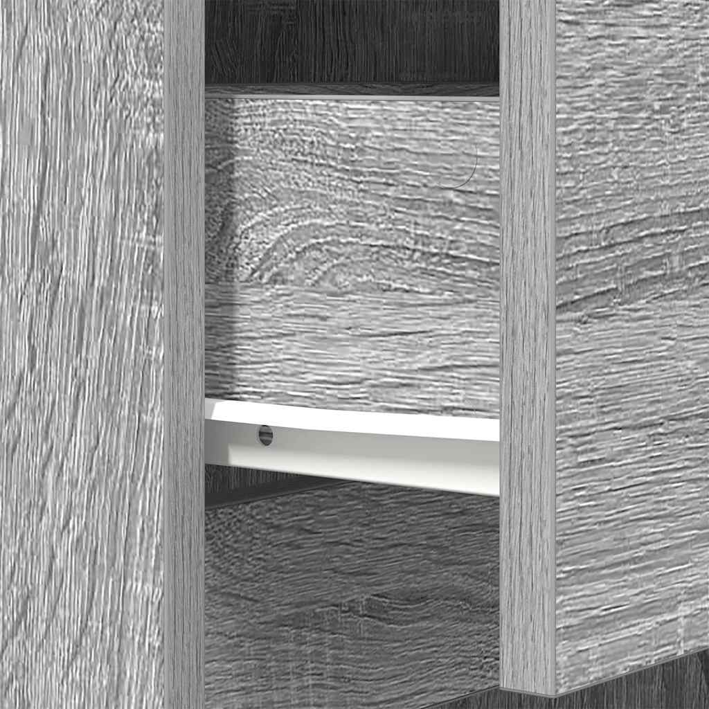vidaXL Nachttisch Grau Sonoma 39x35x65 cm Holzwerkstoff