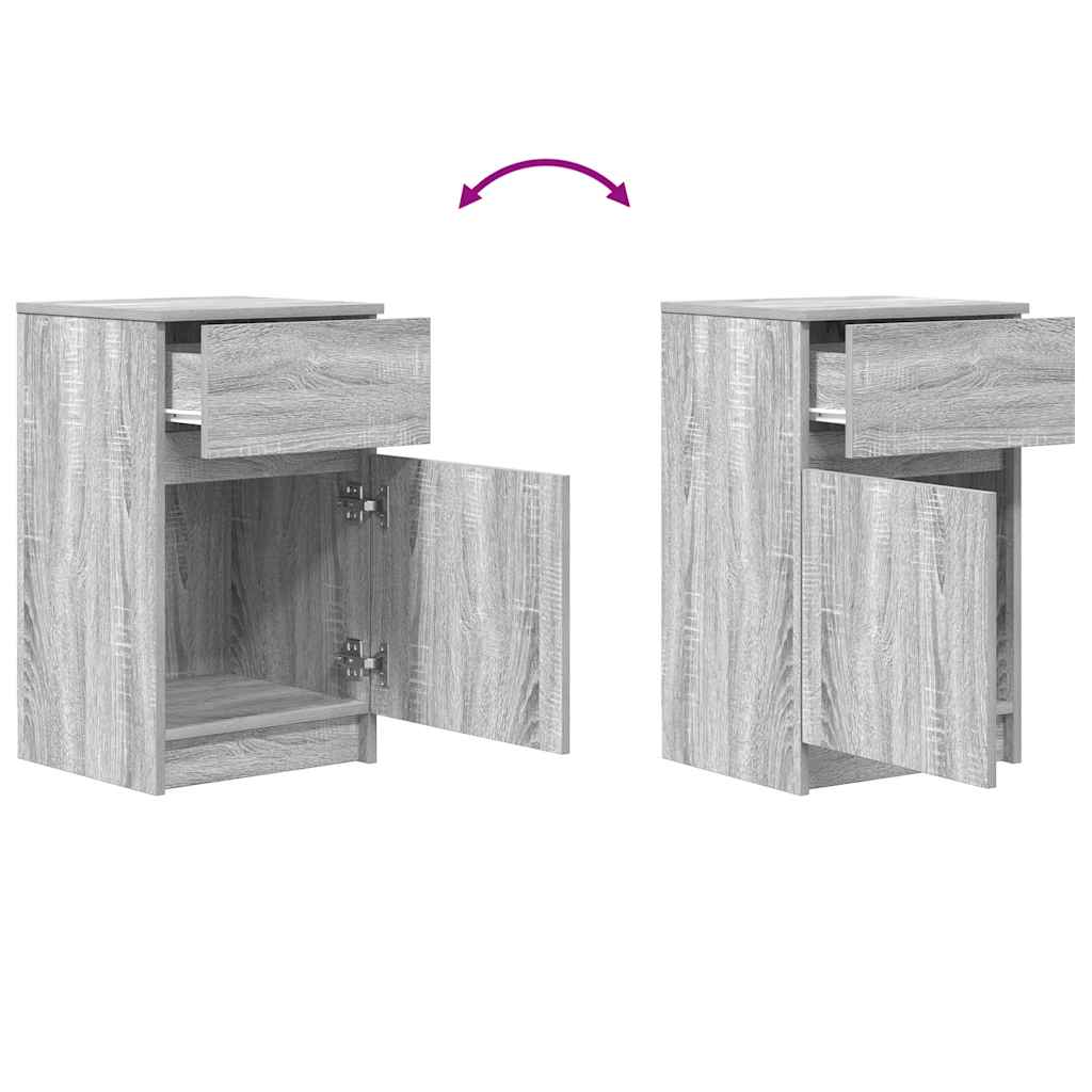 vidaXL Nachttisch Grau Sonoma 39x35x65 cm Holzwerkstoff