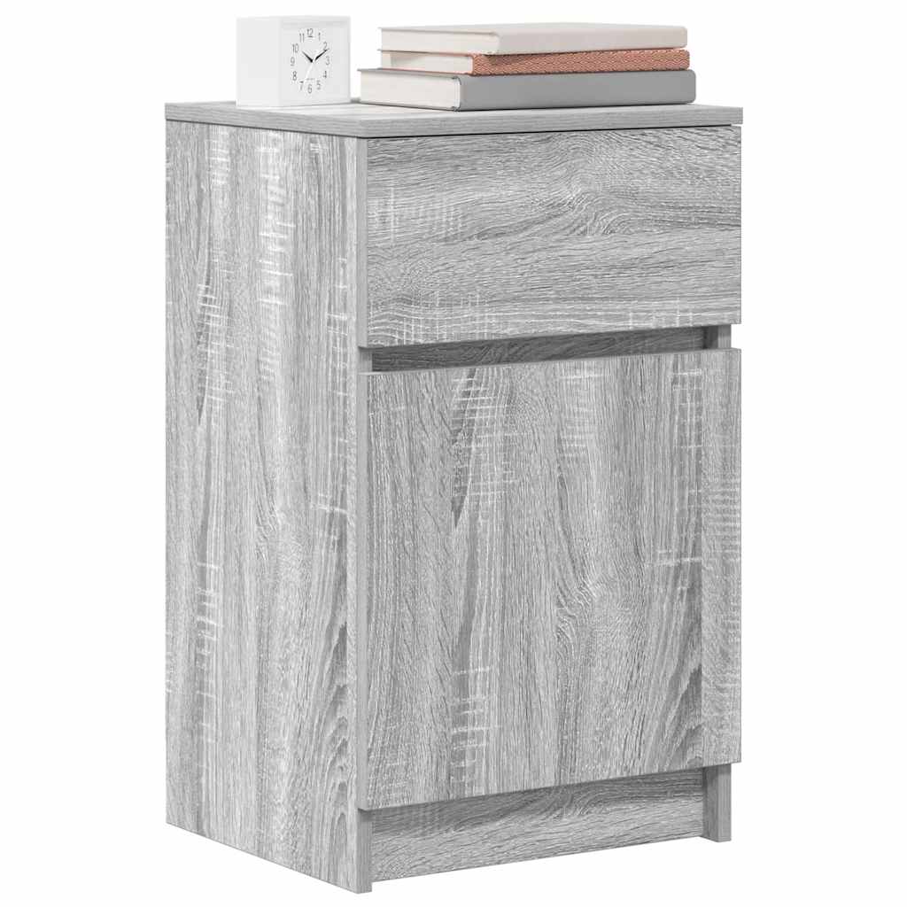 vidaXL Tables de chevet 2 pcs Gris Sonoma 39x35x65 cm Bois d'ingénierie