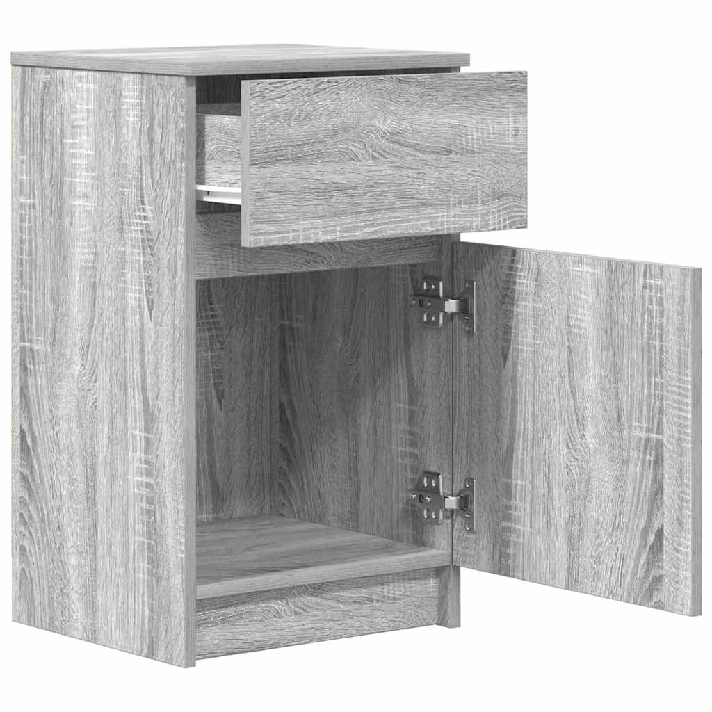 vidaXL Tables de chevet 2 pcs Gris Sonoma 39x35x65 cm Bois d'ingénierie