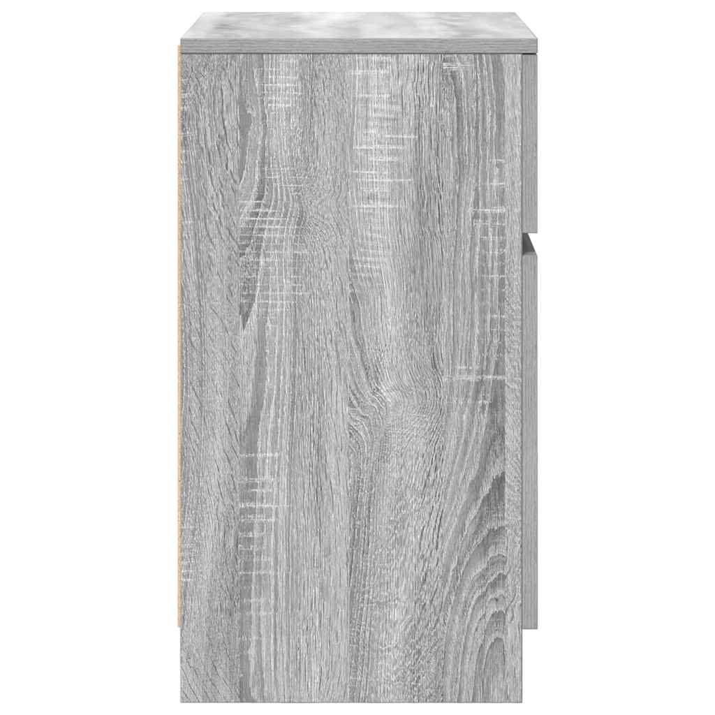 vidaXL Tables de chevet 2 pcs Gris Sonoma 39x35x65 cm Bois d'ingénierie