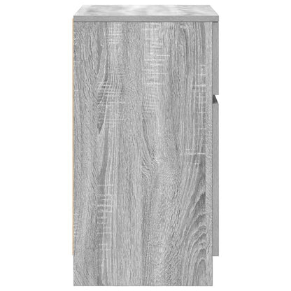 vidaXL Tables de chevet 2 pcs Gris Sonoma 39x35x65 cm Bois d'ingénierie