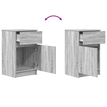 vidaXL Tables de chevet 2 pcs Gris Sonoma 39x35x65 cm Bois d'ingénierie