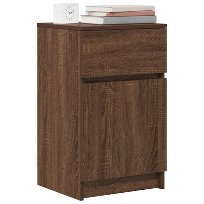vidaXL Tables de chevet 2 pcs Aspect chêne marron 39x35x65 cm Bois d'ingénierie