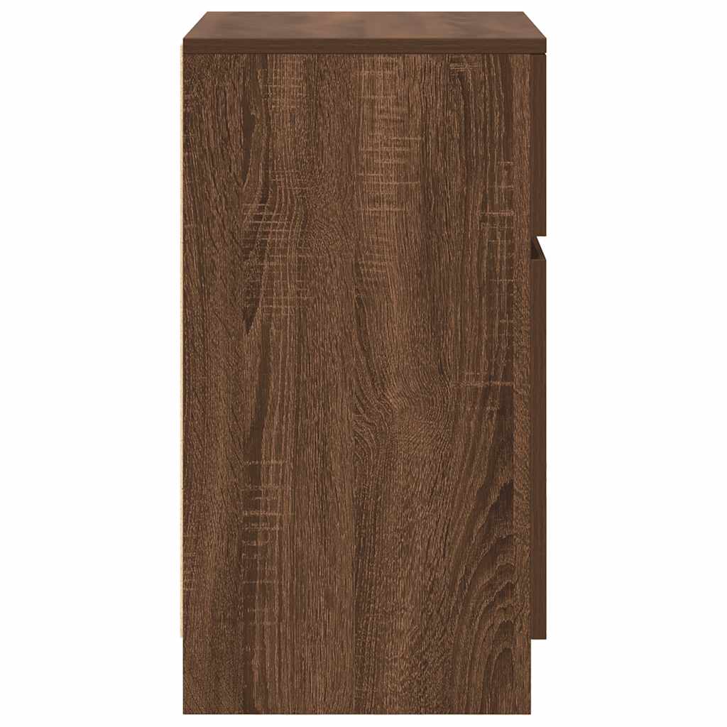 Nachttische 2 Stk. Braun Eichen-Optik 39x35x65 cm Holzwerkstoff