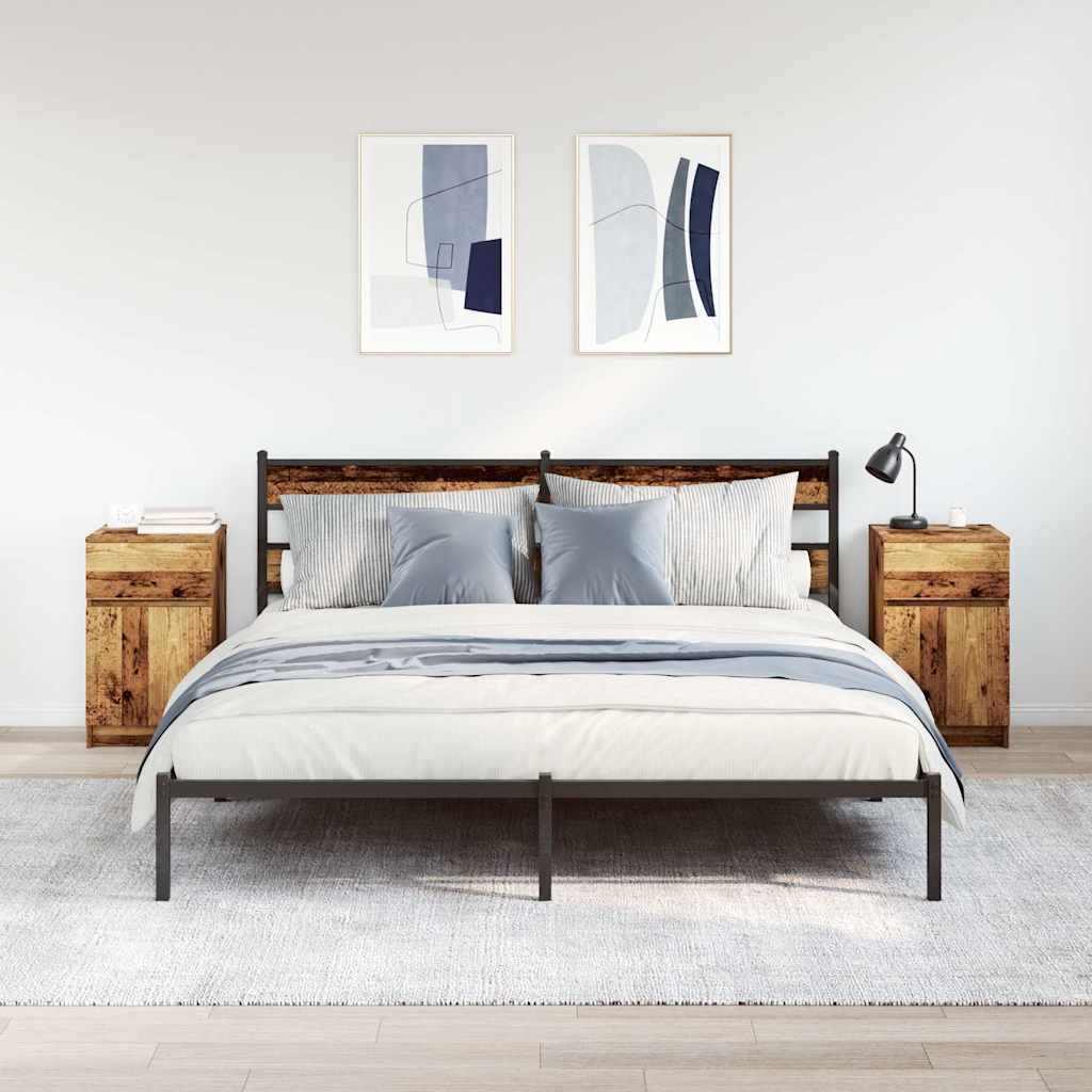 Nachttische 2 Stk. Altholz-Optik 39x35x65 cm Holzwerkstoff