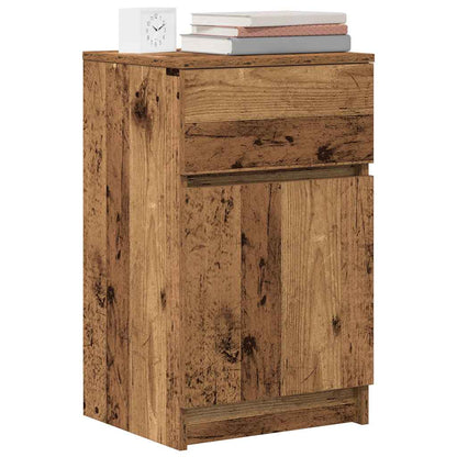 vidaXL Nachttische 2 Stk. Altholz-Optik 39x35x65 cm Holzwerkstoff