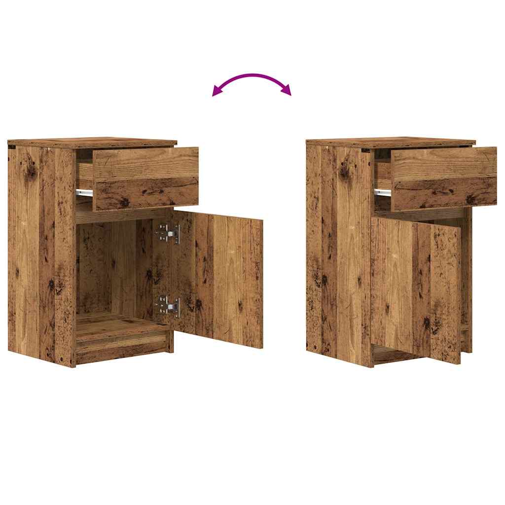 Nachttische 2 Stk. Altholz-Optik 39x35x65 cm Holzwerkstoff