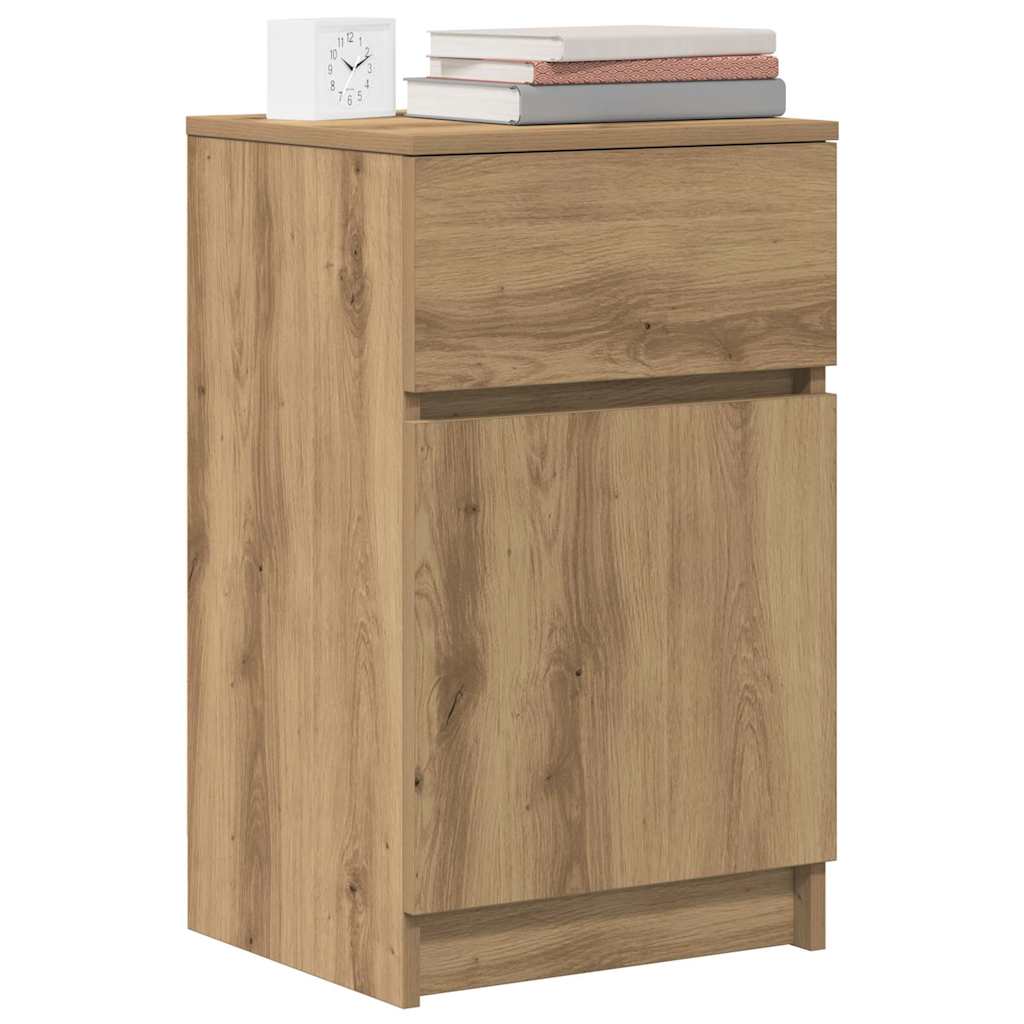 vidaXL Nachttische 2 Stk. Artisan-Eiche 39x35x65 cm Holzwerkstoff