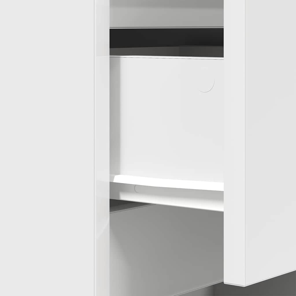 vidaXL Nachttisch mit 3 Schubladen Weiß 39x35x65 cm