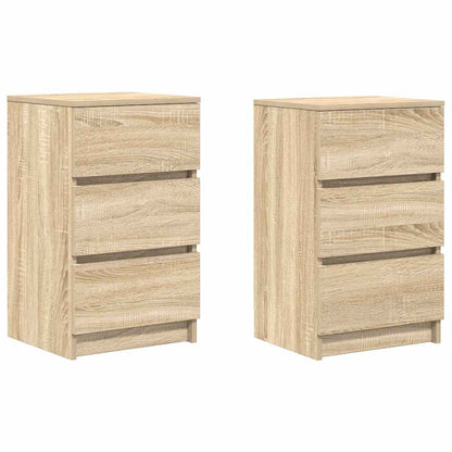vidaXL Nachttische mit 3 Schubladen 2 Stk. Sonoma-Eiche 39x35x65 cm