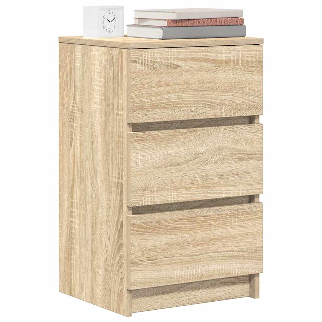 vidaXL Nachttische mit 3 Schubladen 2 Stk. Sonoma-Eiche 39x35x65 cm