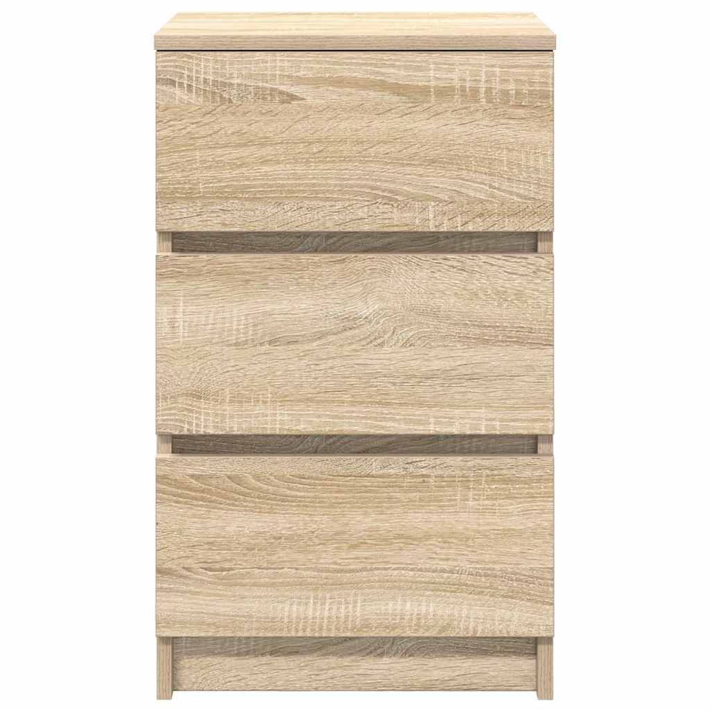vidaXL Nachttische mit 3 Schubladen 2 Stk. Sonoma-Eiche 39x35x65 cm