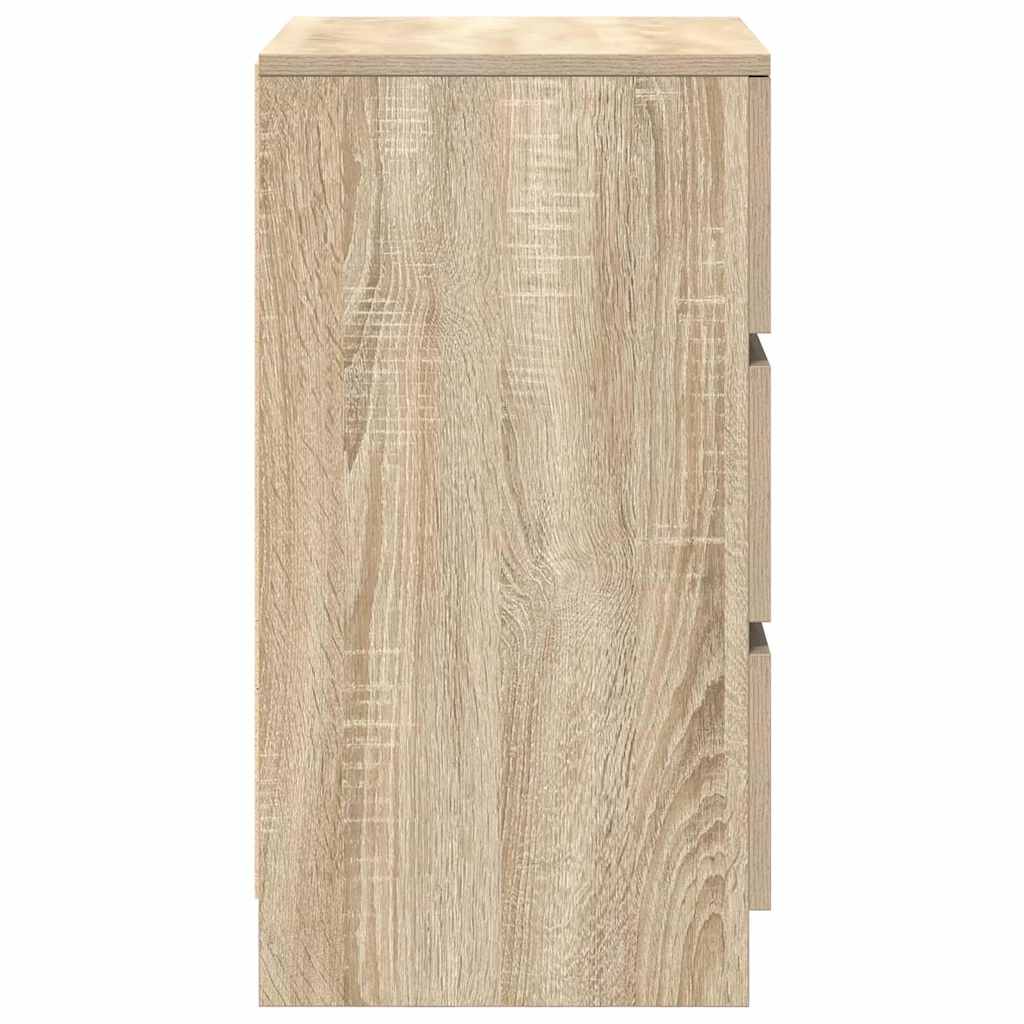vidaXL Nachttische mit 3 Schubladen 2 Stk. Sonoma-Eiche 39x35x65 cm