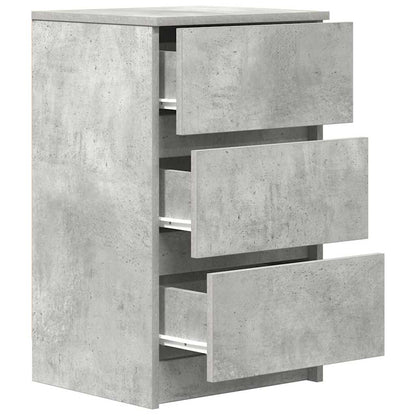 vidaXL Nachttisch mit 3 Schubladen Betongrau 39x35x65 cm