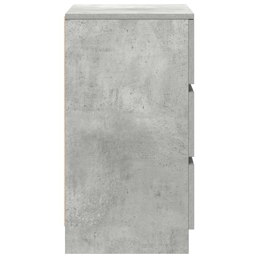 vidaXL Nachttisch mit 3 Schubladen Betongrau 39x35x65 cm