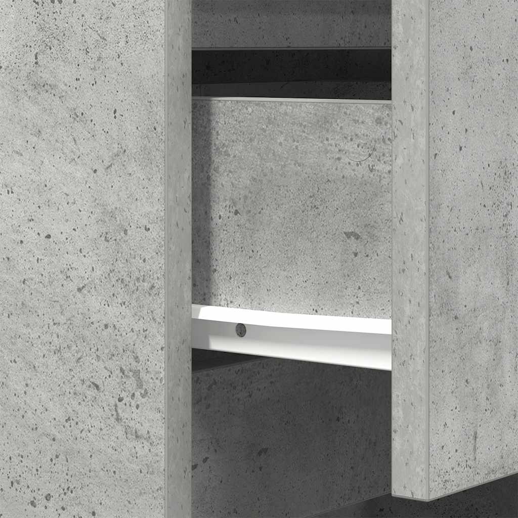 vidaXL Nachttisch mit 3 Schubladen Betongrau 39x35x65 cm