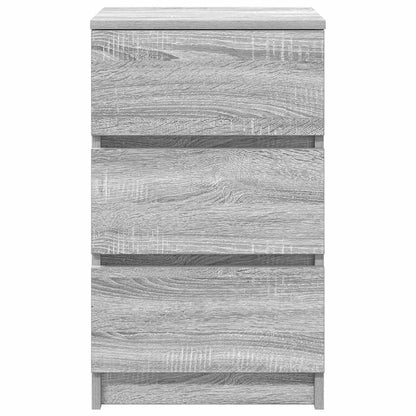 vidaXL Nachttisch mit 3 Schubladen Grau Sonoma 39x35x65 cm