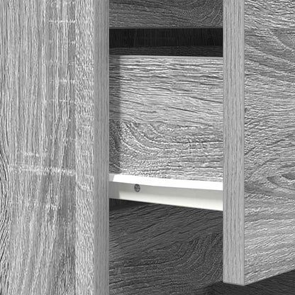 vidaXL Nachttisch mit 3 Schubladen Grau Sonoma 39x35x65 cm