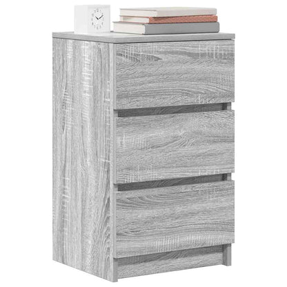 vidaXL Nachttische mit 3 Schubladen 2 Stk. Grau Sonoma 39x35x65 cm