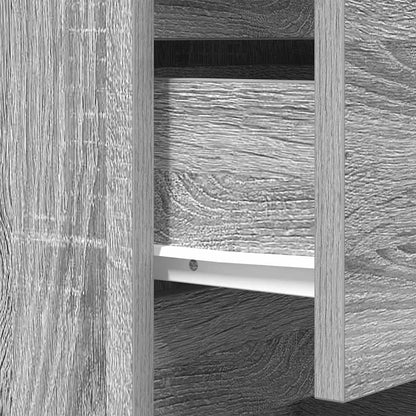 vidaXL Nachttische mit 3 Schubladen 2 Stk. Grau Sonoma 39x35x65 cm