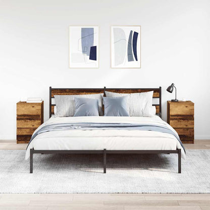 Nachttische mit 3 Schubladen 2 Stk. Altholz-Optik 39x35x65 cm