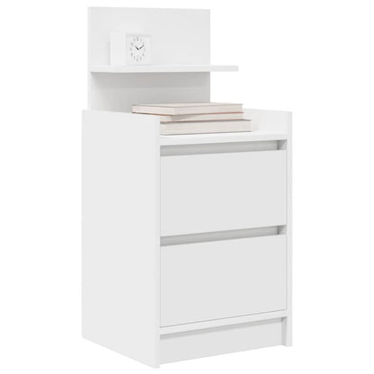 vidaXL Tables de chevet à 2 tiroirs 2 pcs Blanc 38x34x80 cm